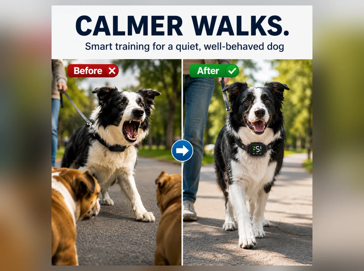 Hush Bark™ SmartBark Humane Progressive Dog Bark Training Collar Everyday Experience